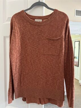 Becool Rust Crewneck Sweater with Chest Pocket